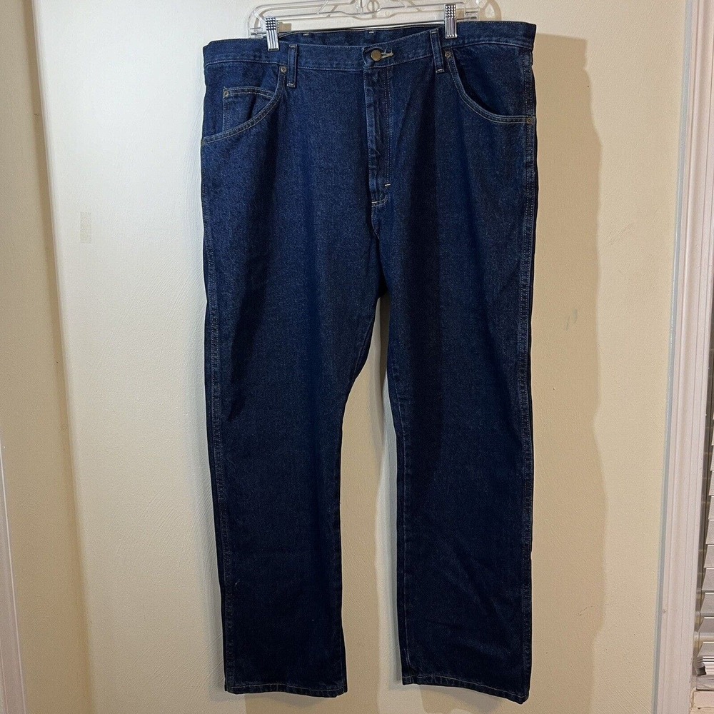 Wrangler Mens Regular Fit Five Star Jeans Size 40x30 Dark Wash Straight Leg New